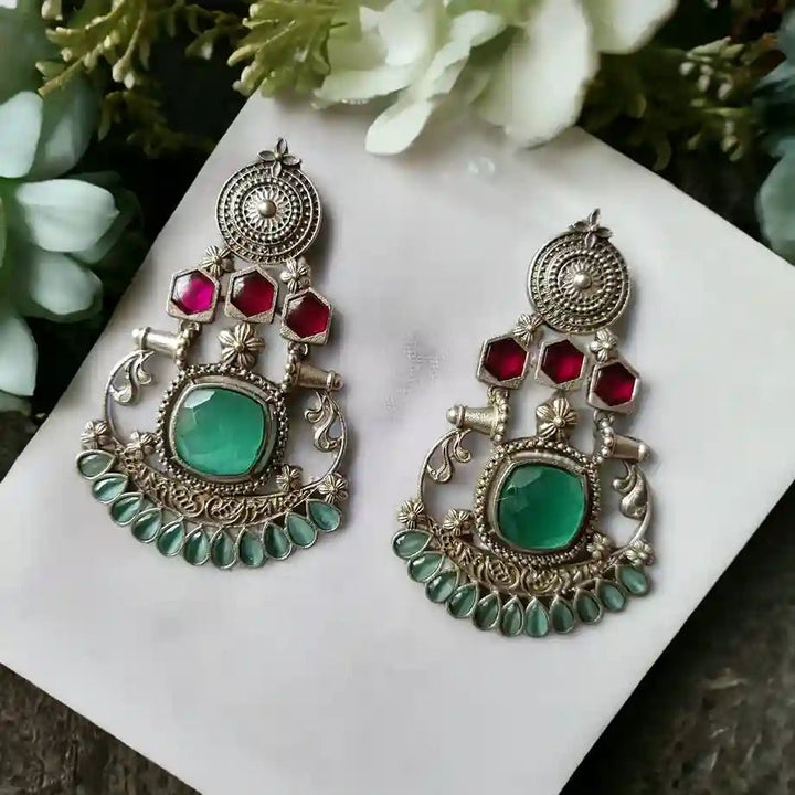 SHYLA SILVER OXIDISED EARRINGS [product_variant]- TelaNaari