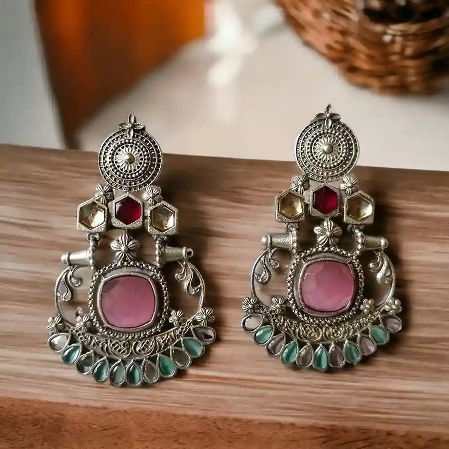 SHYLA SILVER OXIDISED EARRINGS [product_variant]- TelaNaari