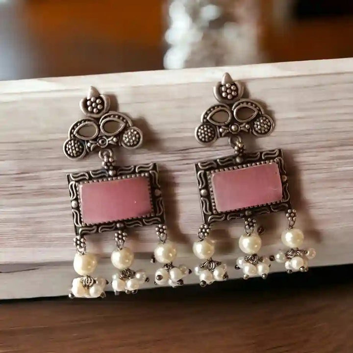 SILVER LOOK ALIKE EARRINGS ANGELICA [product_variant]- TelaNaari