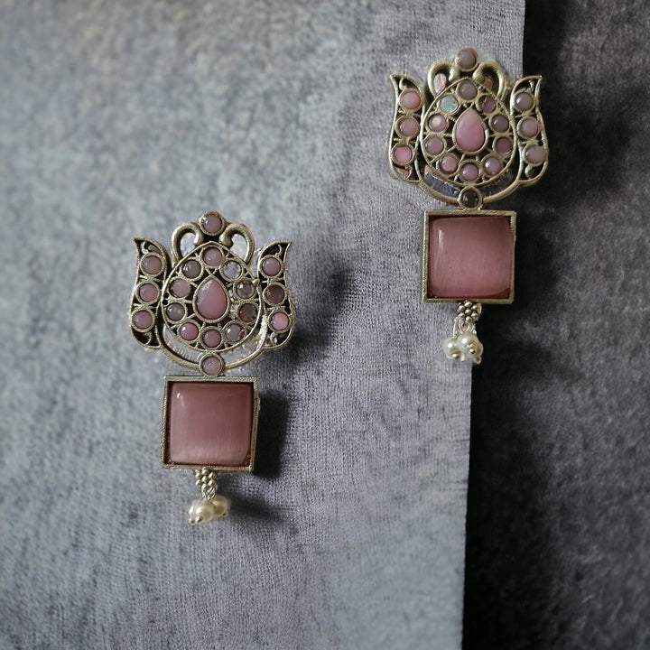 SILVER LOOK ALIKE EARRINGS AZALEA [product_variant]- TelaNaari