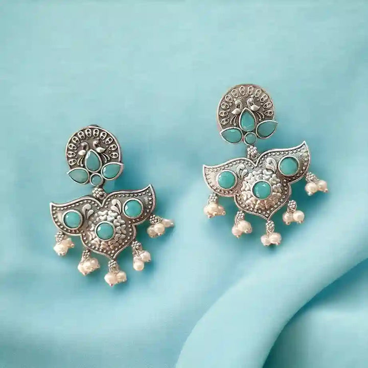 SILVER LOOK ALIKE EARRINGS BASHOBI