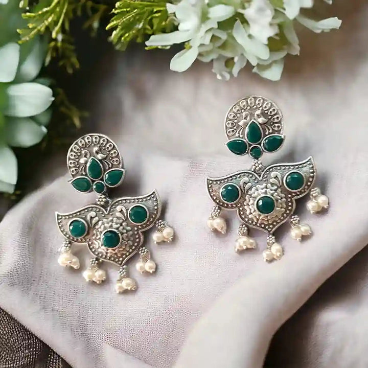 SILVER LOOK ALIKE EARRINGS BASHOBI