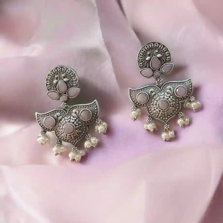 SILVER LOOK ALIKE EARRINGS BASHOBI