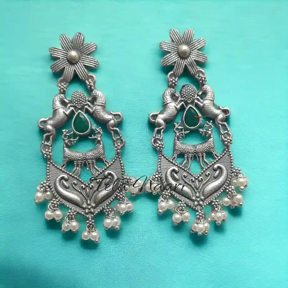 SILVER LOOK ALIKE EARRINGS DAHILA