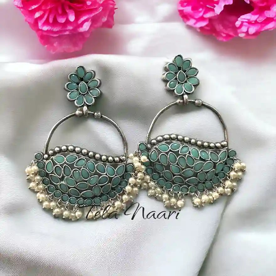 SILVER LOOK ALIKE EARRINGS DARIYA