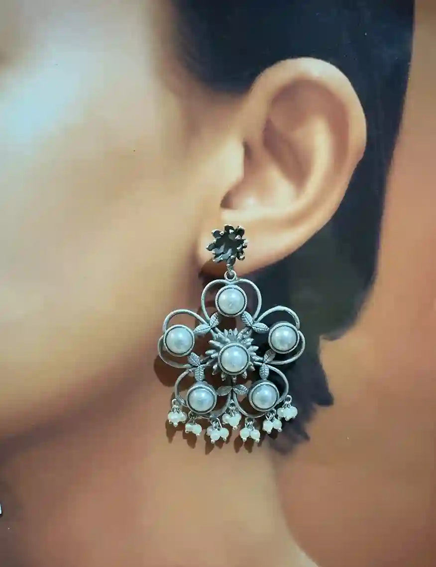 SILVER LOOK ALIKE EARRINGS FALAK