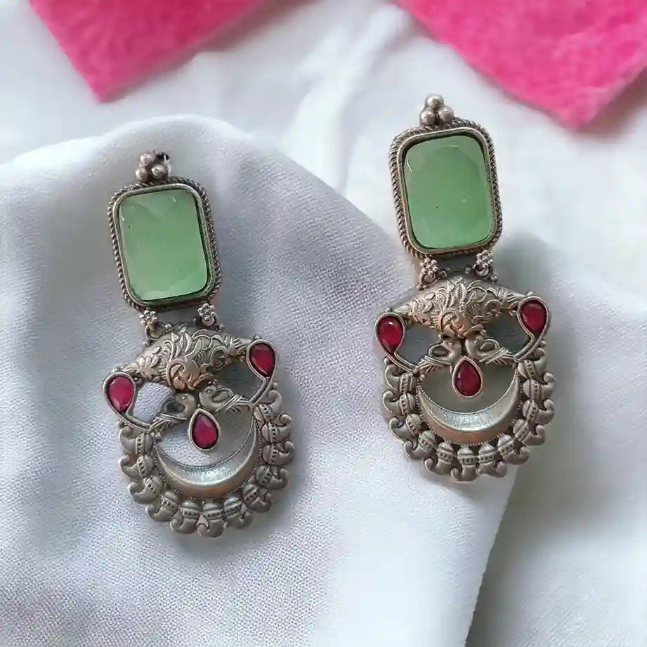 SILVER LOOK ALIKE EARRINGS GARIMA [product_variant]- TelaNaari