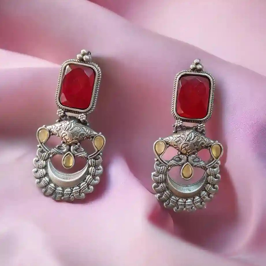 SILVER LOOK ALIKE EARRINGS GARIMA - TelaNaari