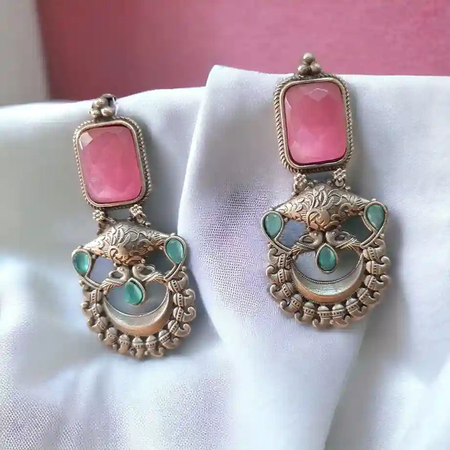 SILVER LOOK ALIKE EARRINGS GARIMA - TelaNaari