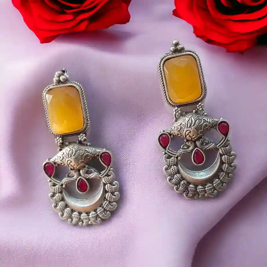 SILVER LOOK ALIKE EARRINGS GARIMA - TelaNaari