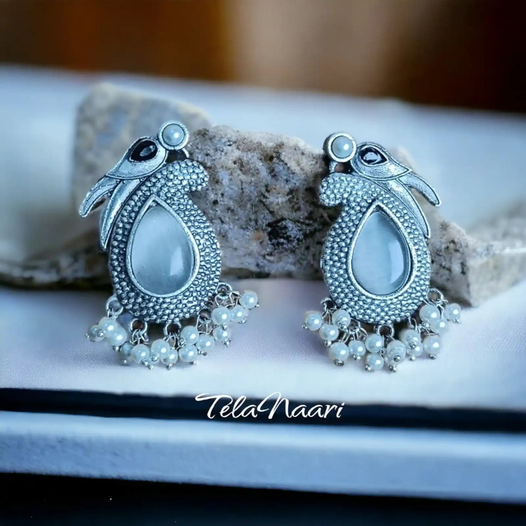 SILVER LOOK ALIKE EARRINGS GAURI