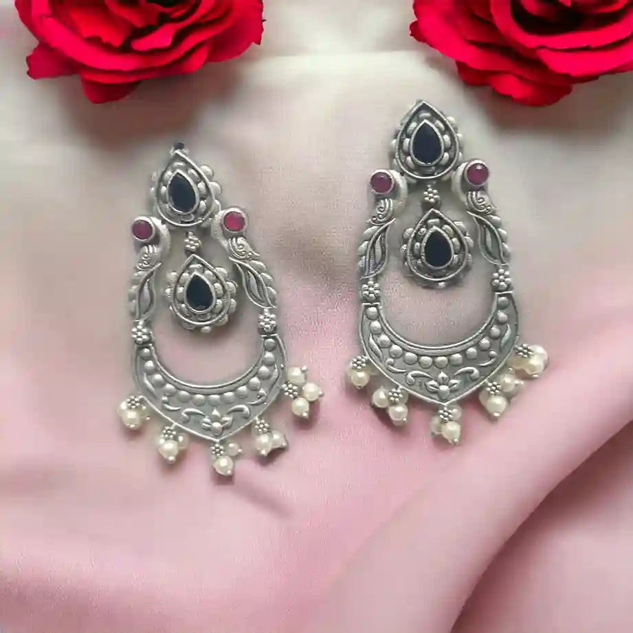 SILVER LOOK ALIKE EARRINGS JANNAT