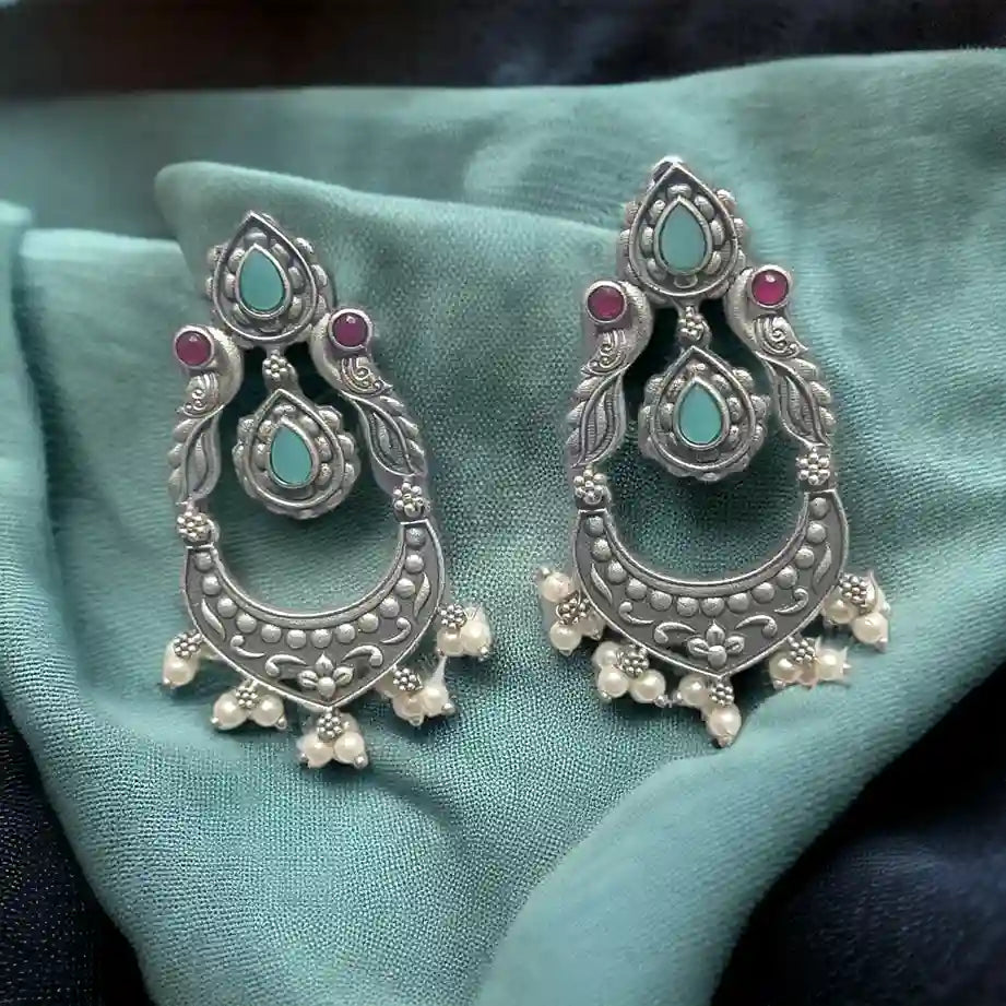 SILVER LOOK ALIKE EARRINGS JANNAT