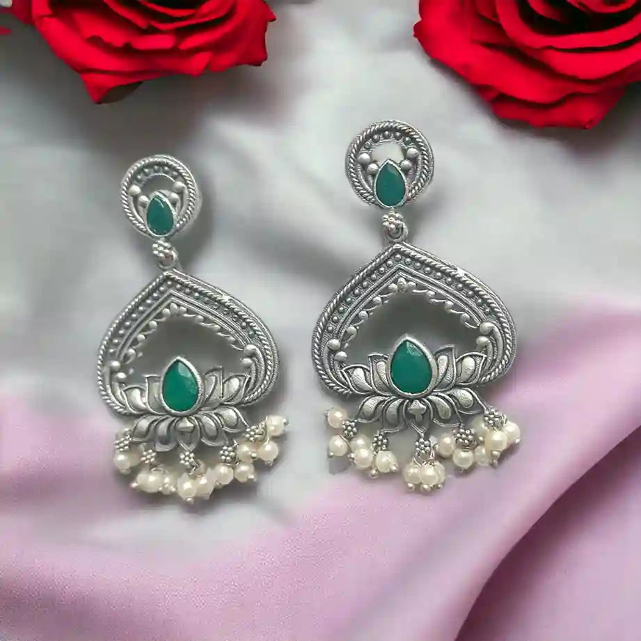 SILVER LOOK ALIKE EARRINGS MRINAL