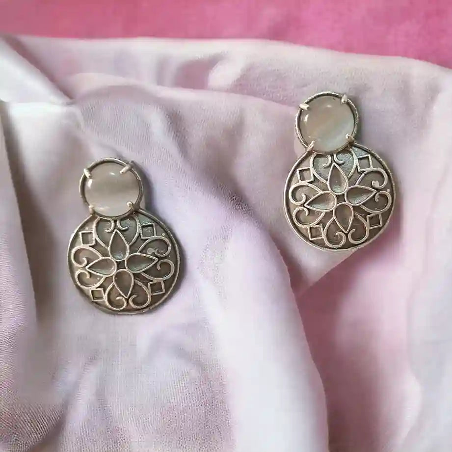 Silver Look Alike Earrings Neetu [product_variant]- TelaNaari