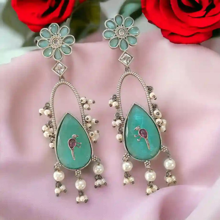 SILVER LOOK ALIKE EARRINGS NIDA [product_variant]- TelaNaari