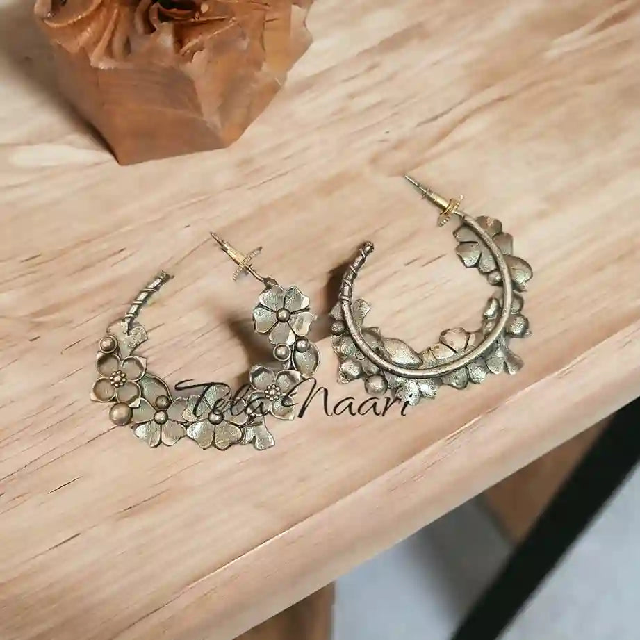 SILVER LOOK ALIKE EARRINGS SAINA [product_variant]- TelaNaari