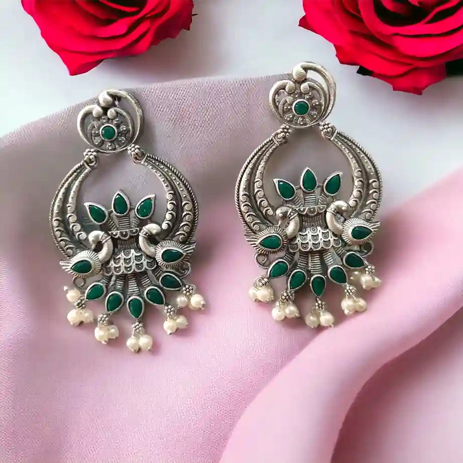 SILVER LOOK ALIKE EARRINGS SONALI [product_variant]- TelaNaari