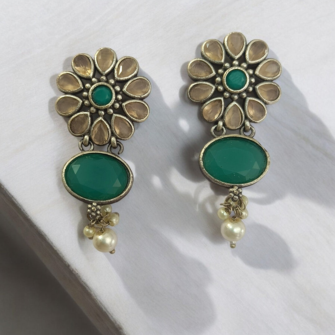 SILVER LOOK ALIKE EARRINGS VARDHINI [product_variant]- TelaNaari