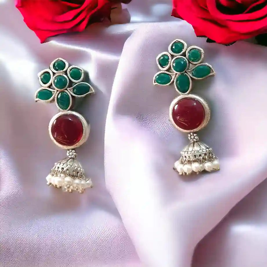 SILVER LOOK ALIKE EARRINGS YAMINI