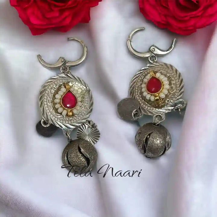 SILVER LOOK ALIKE HOOK EARRINGS SHIFA