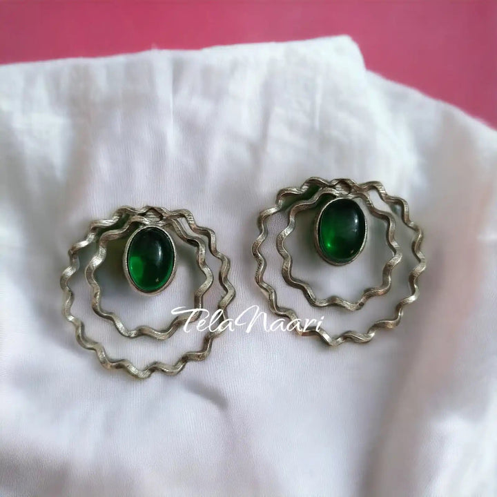 SILVER LOOK ALIKE STUDS NIDAAR [product_variant]- TelaNaari