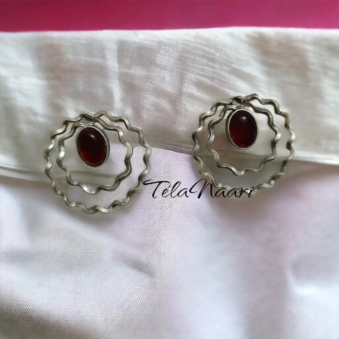 SILVER LOOK ALIKE STUDS NIDAAR [product_variant]- TelaNaari