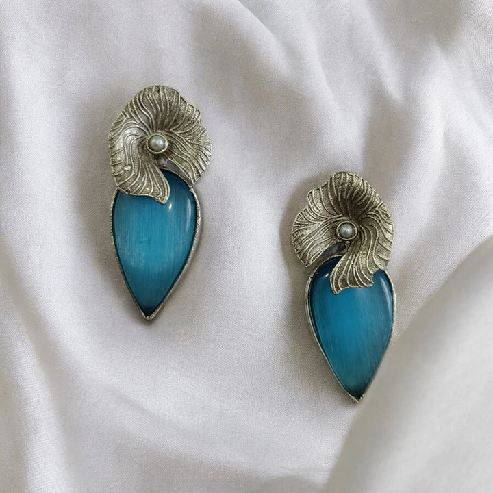 SILVER OXIDISED EARRINGS ASMITA