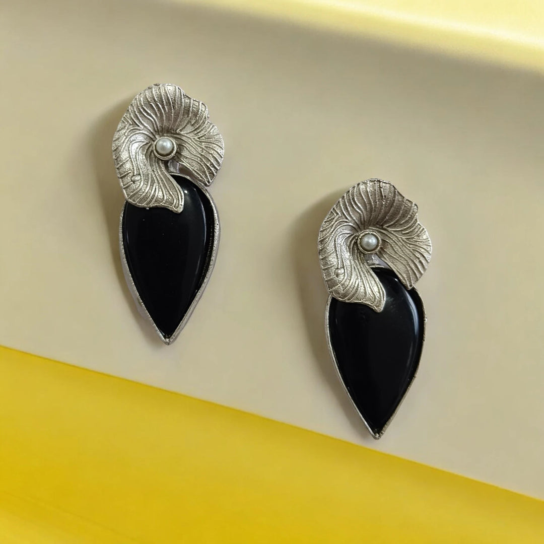 SILVER OXIDISED EARRINGS ASMITA