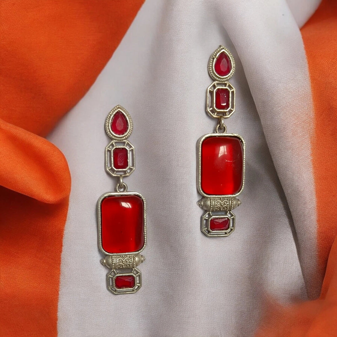 SILVER OXIDISED EARRINGS INAYA