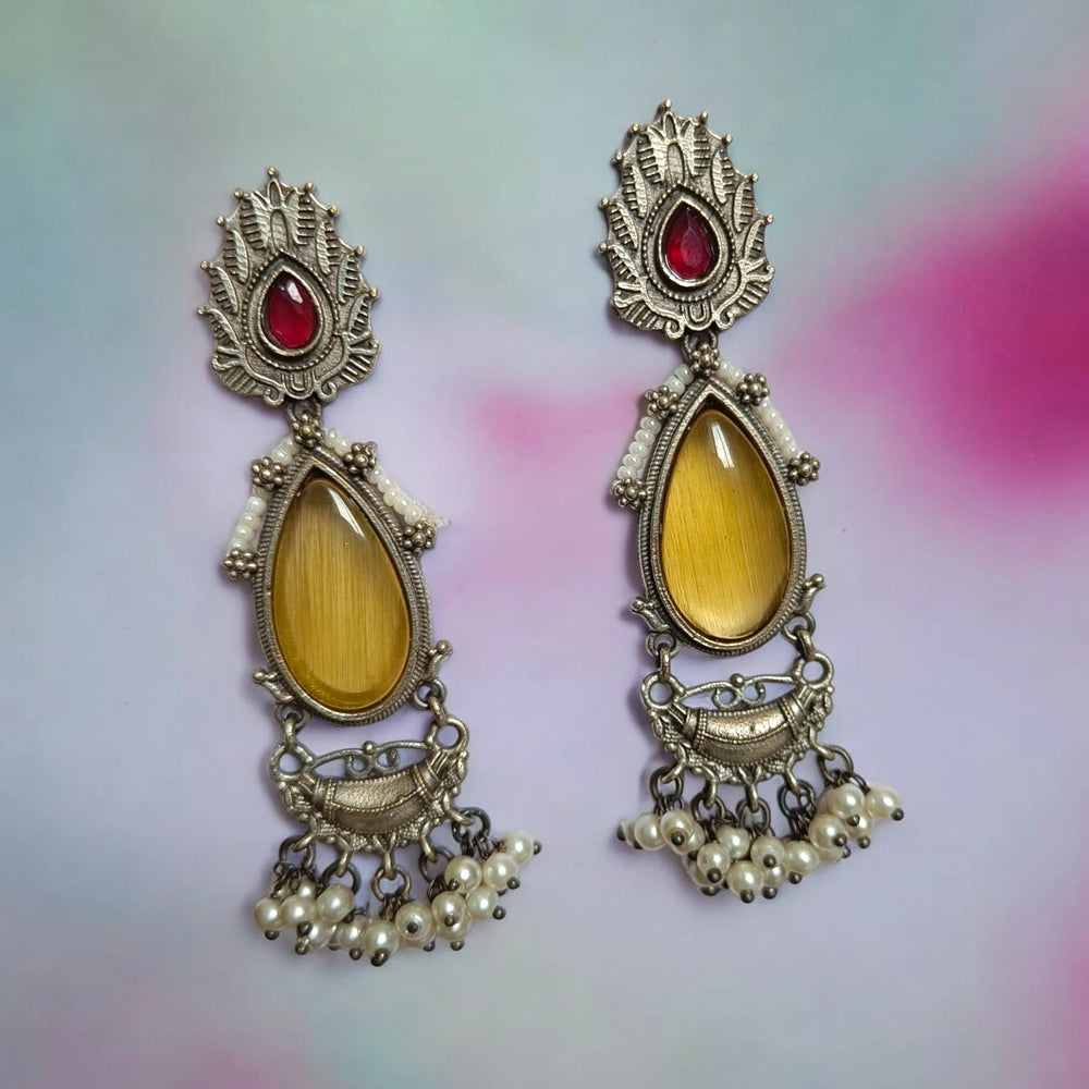 SILVER OXIDISED EARRINGS JANNAT