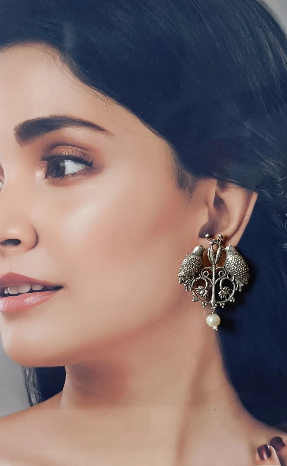 SILVER OXIDISED EARRINGS NAZMA