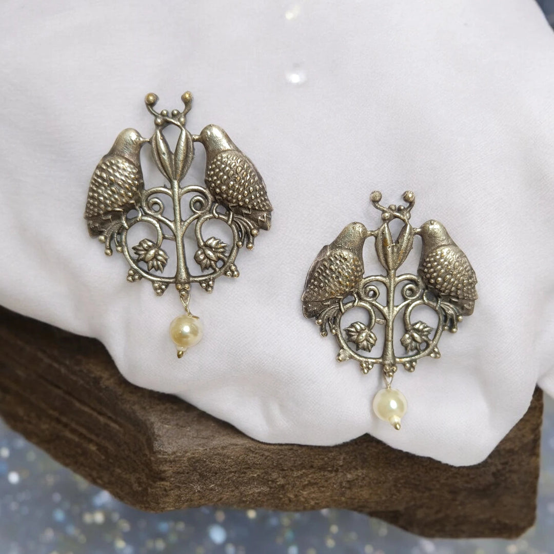 SILVER OXIDISED EARRINGS NAZMA