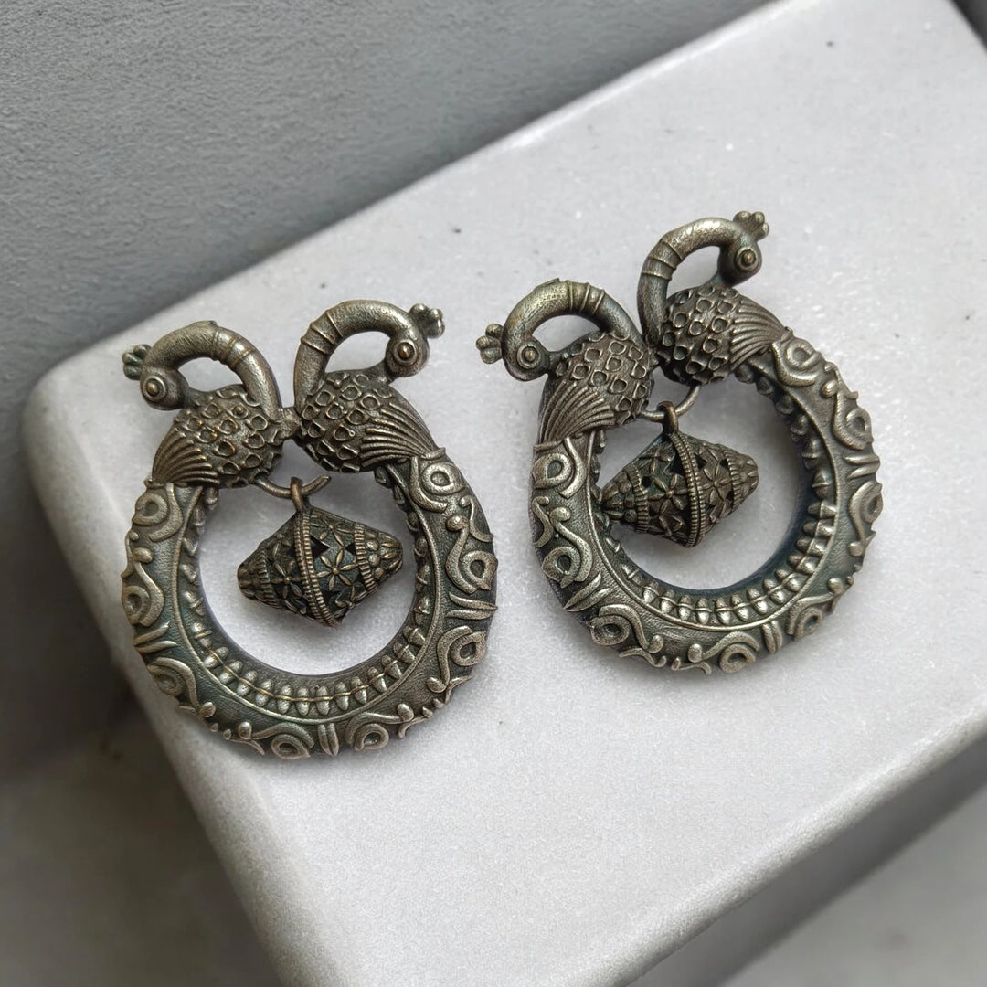 SILVER OXIDISED EARRINGS RASHIDA