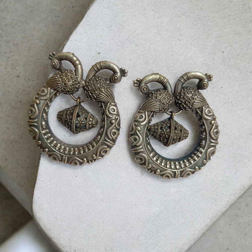 SILVER OXIDISED EARRINGS RASHIDA