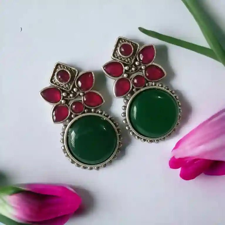 SILVER OXIDISED EARRINGS VANSHIKA