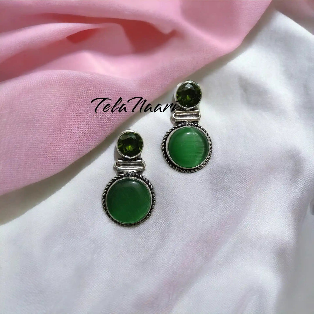 SILVER REPLICA EARRINGS AARYA [product_variant]- TelaNaari