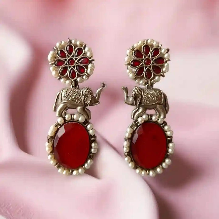 SILVER REPLICA EARRINGS CARDINAL