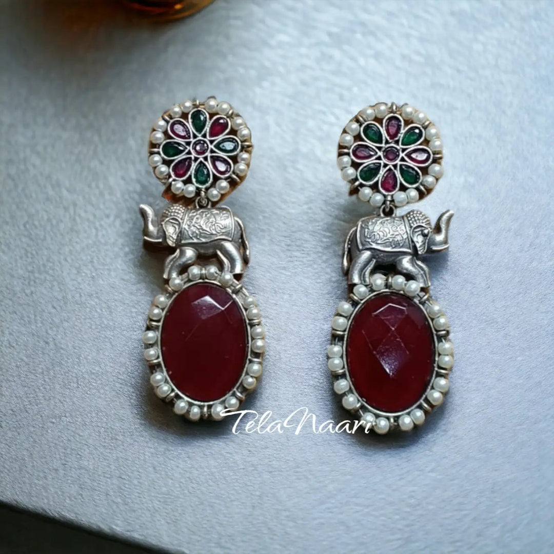 SILVER REPLICA EARRINGS CARDINAL