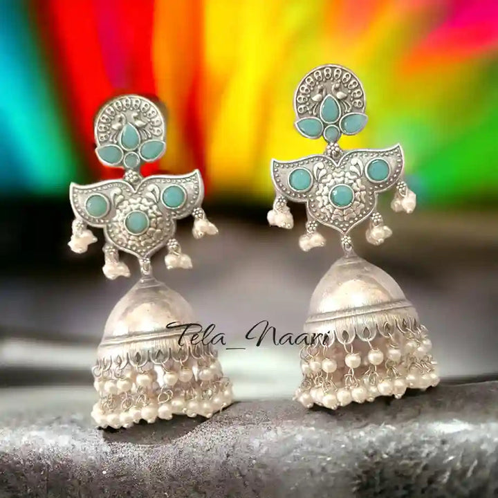 SILVER REPLICA EARRINGS CHAVI [product_variant]- TelaNaari