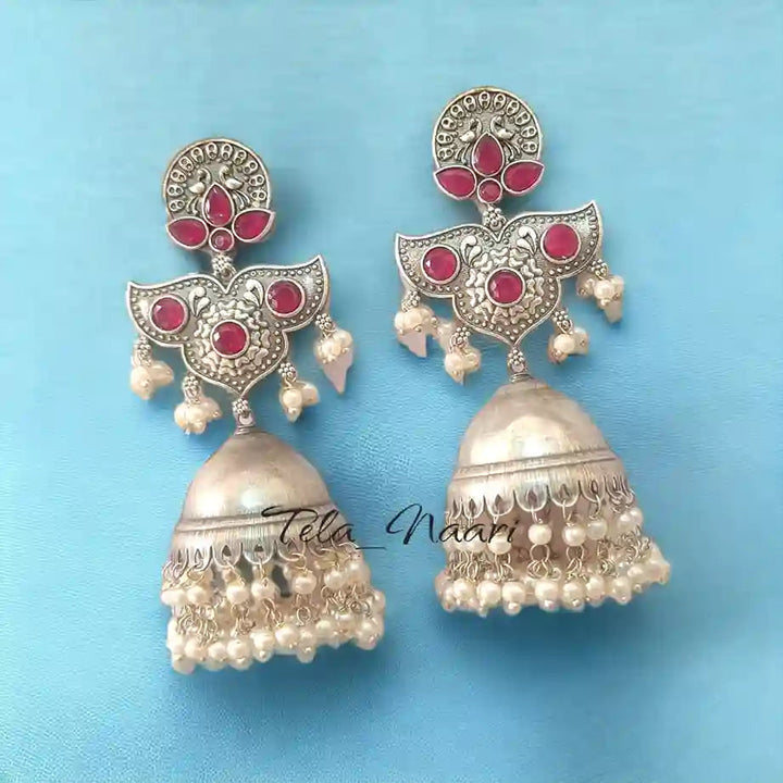 SILVER REPLICA EARRINGS CHAVI [product_variant]- TelaNaari