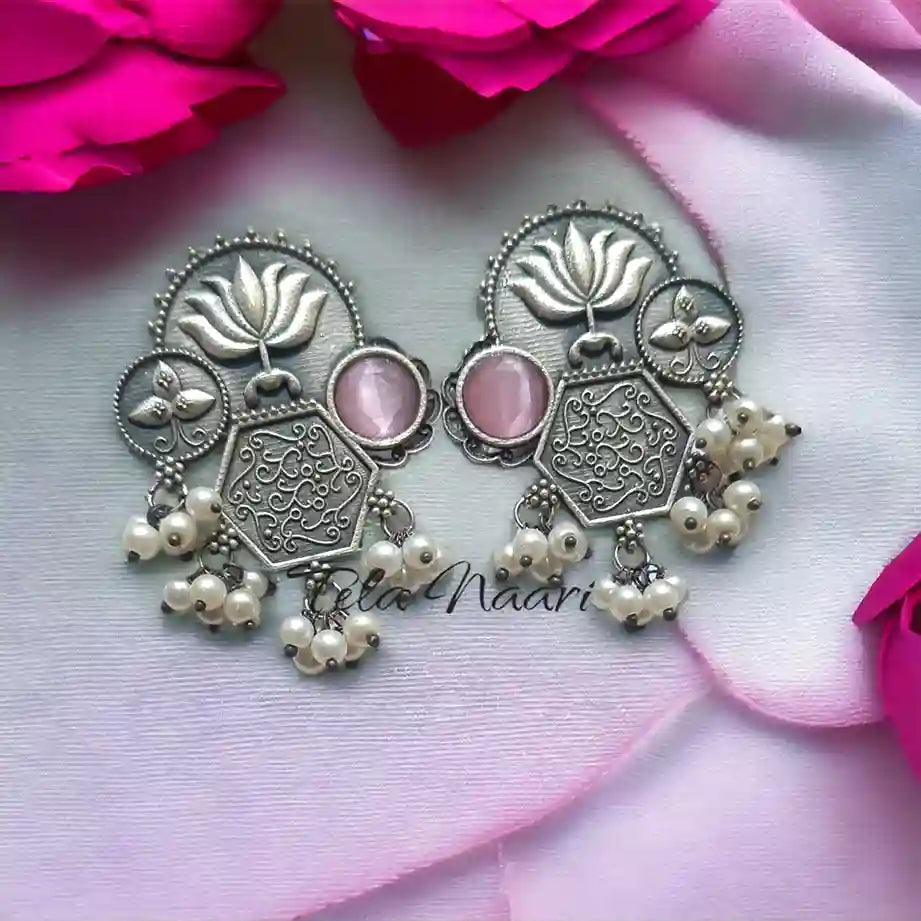 SILVER REPLICA EARRINGS ERINA [product_variant]- TelaNaari