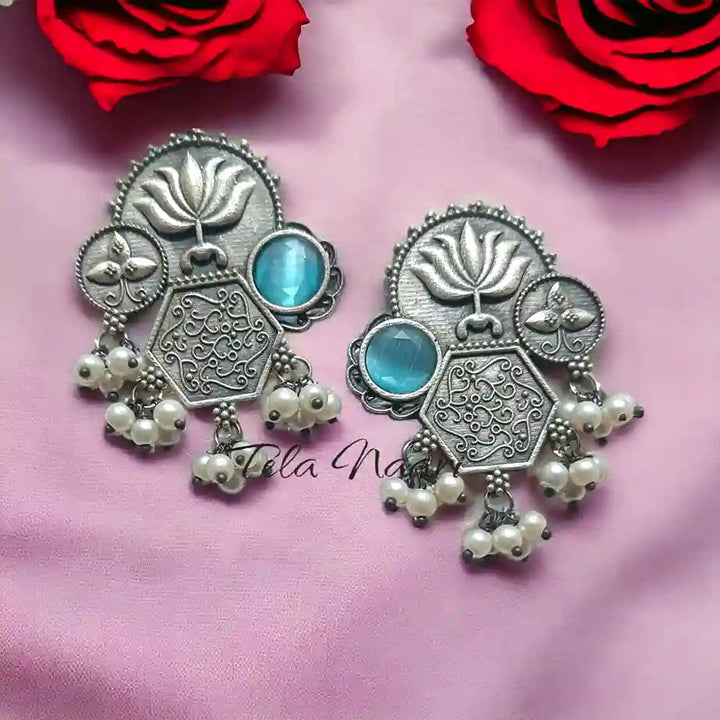 SILVER REPLICA EARRINGS ERINA [product_variant]- TelaNaari