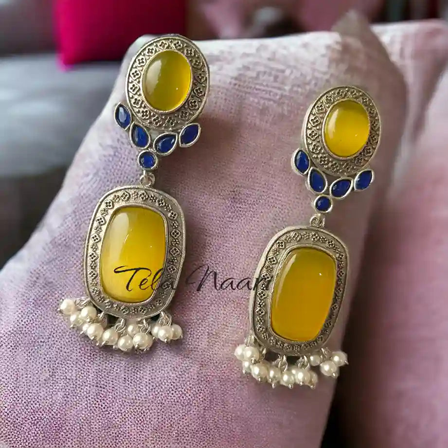 SILVER REPLICA EARRINGS HAZEL [product_variant]- TelaNaari