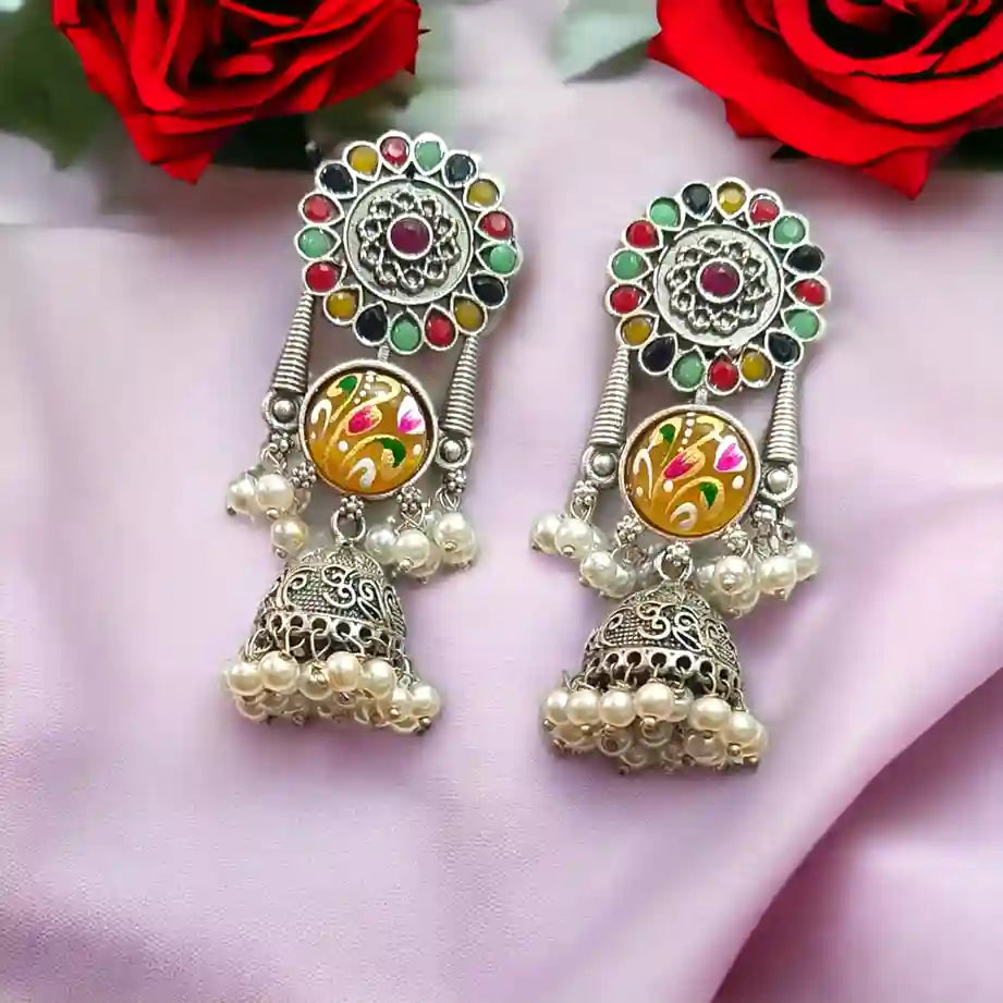 SILVER REPLICA EARRINGS MEHR [product_variant]- TelaNaari