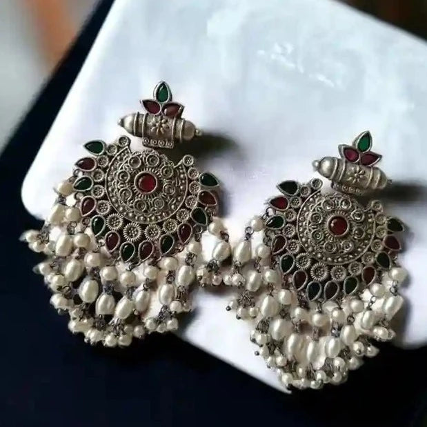 SILVER REPLICA EARRINGS VANI [product_variant]- TelaNaari