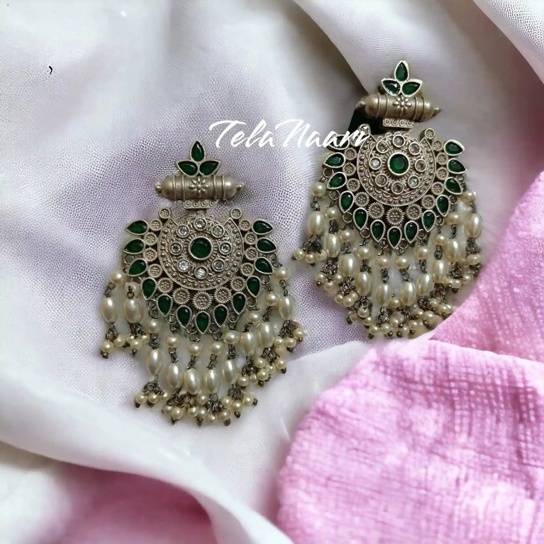 SILVER REPLICA EARRINGS VANI [product_variant]- TelaNaari