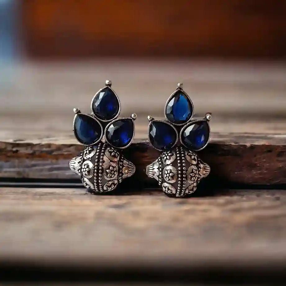 SUSAINS SILVER LOOK ALIKE EARRINGS [product_variant]- TelaNaari