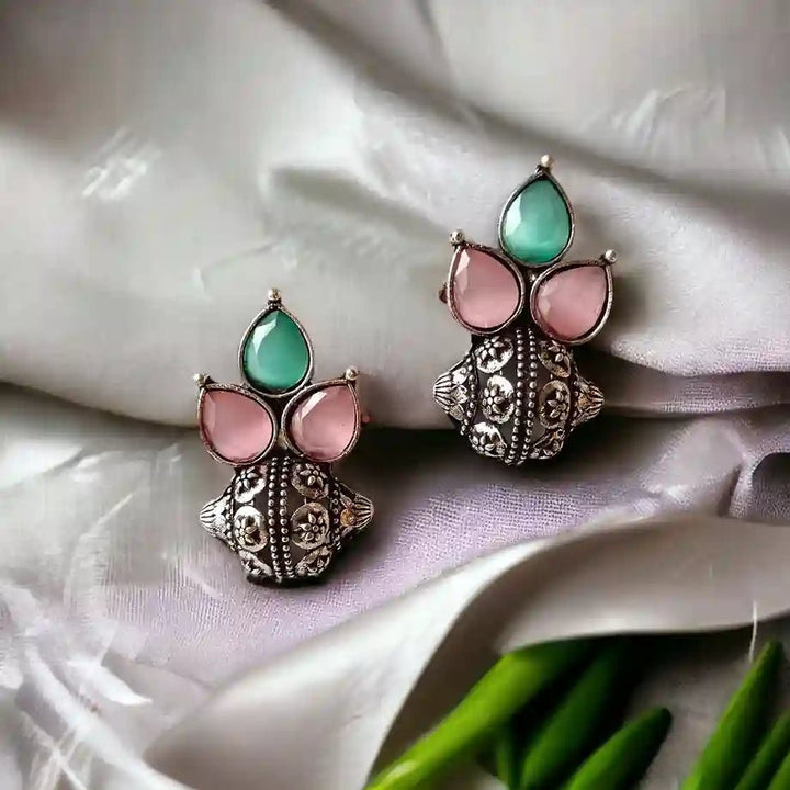 SUSAINS SILVER LOOK ALIKE EARRINGS [product_variant]- TelaNaari