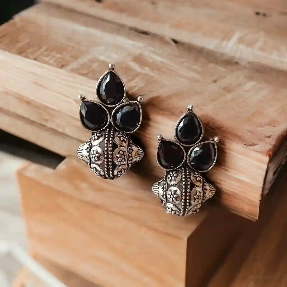 SUSAINS SILVER LOOK ALIKE EARRINGS [product_variant]- TelaNaari